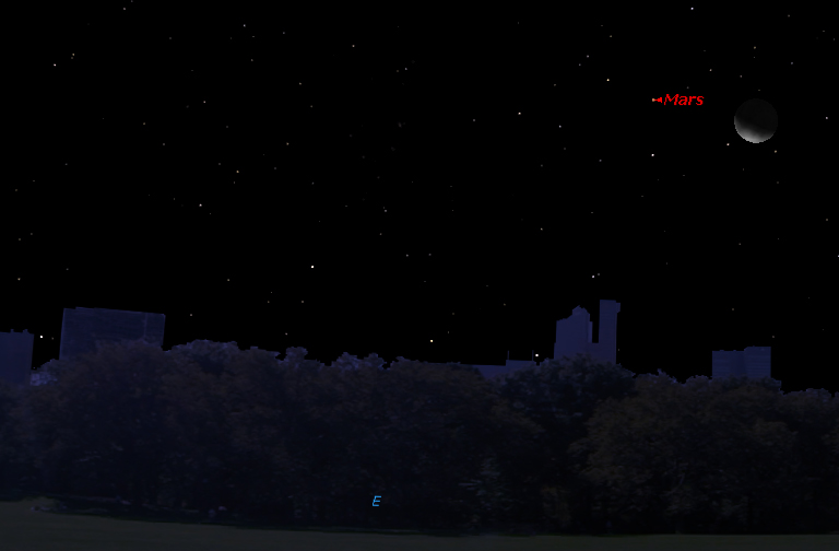 See the Moon and Mars Before Sunrise on Wednesday